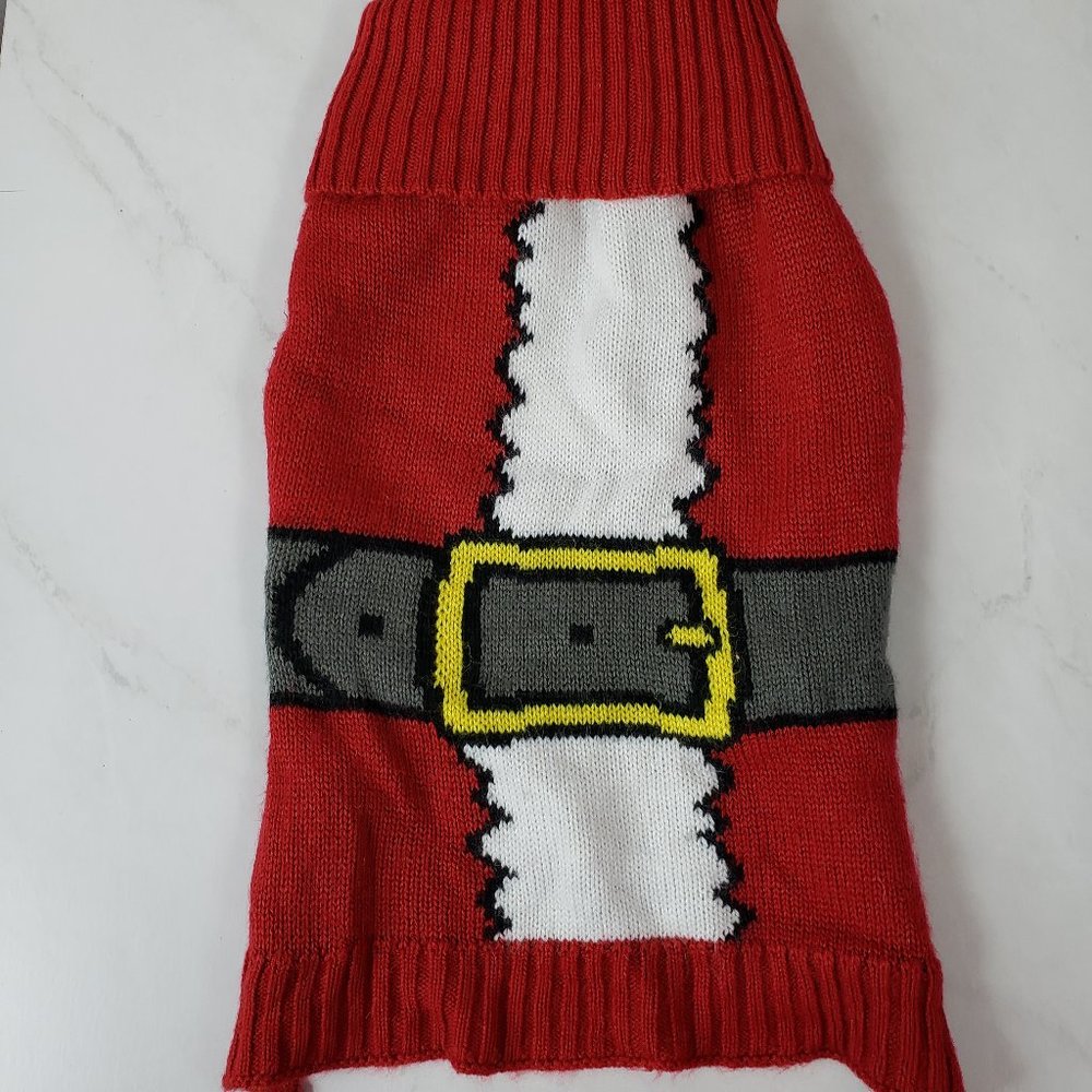 Throw me A Bone Dog Sweater Size XS Santa Clause Holiday Pullover Knit Red